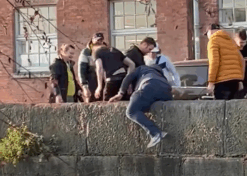 M0605015 Trying To Rescue A Dog From A Canal part 2